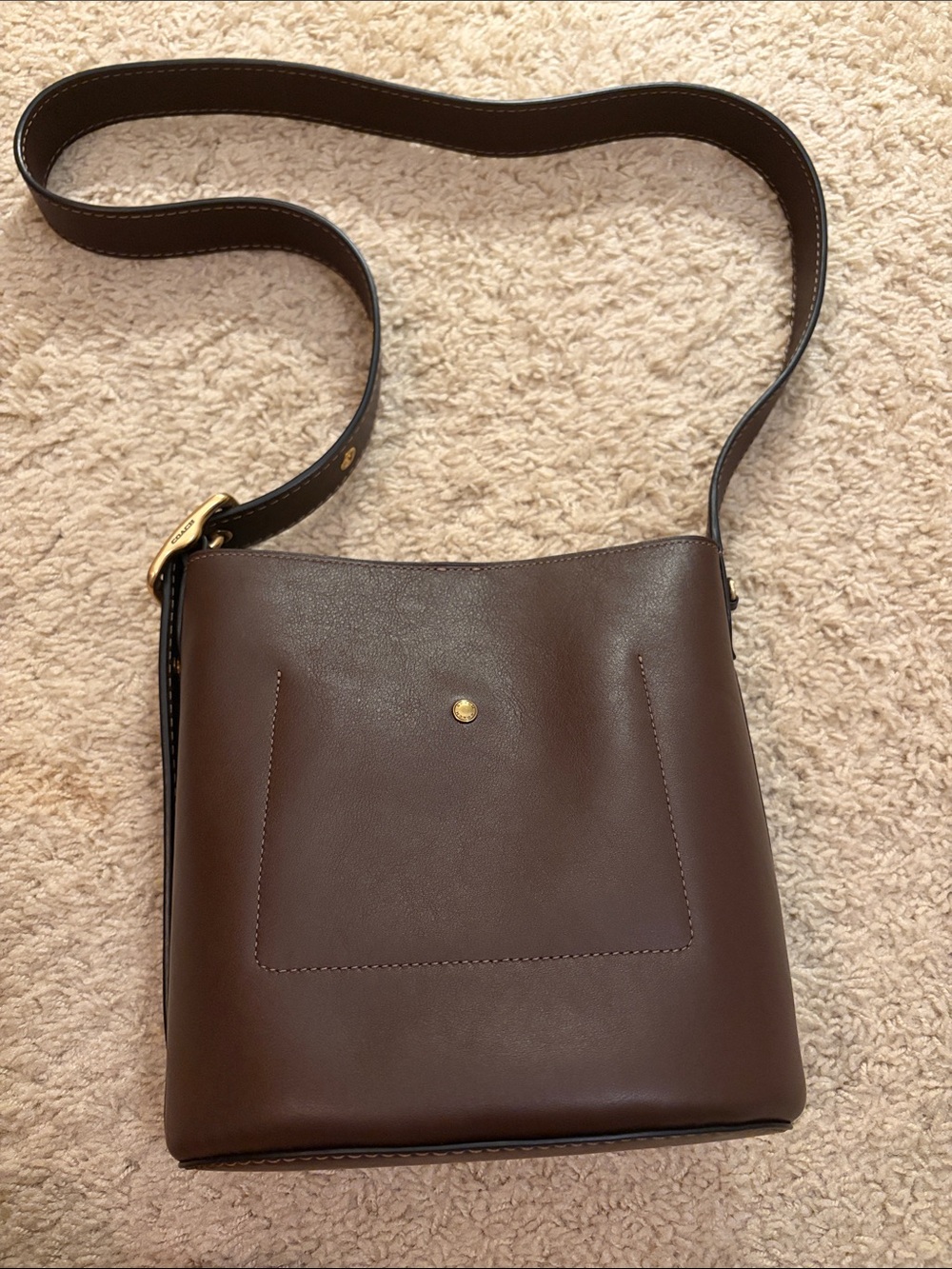 Coach Maple Bleeker Bucket bag Crossbody with Gold Hardware - Picture 2 of 6